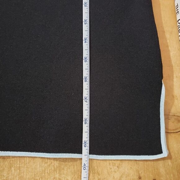 Bisou Jeans Medium Navy Blue Sleeveless Dress with Light Blue Trim NWT - Picture 11 of 12